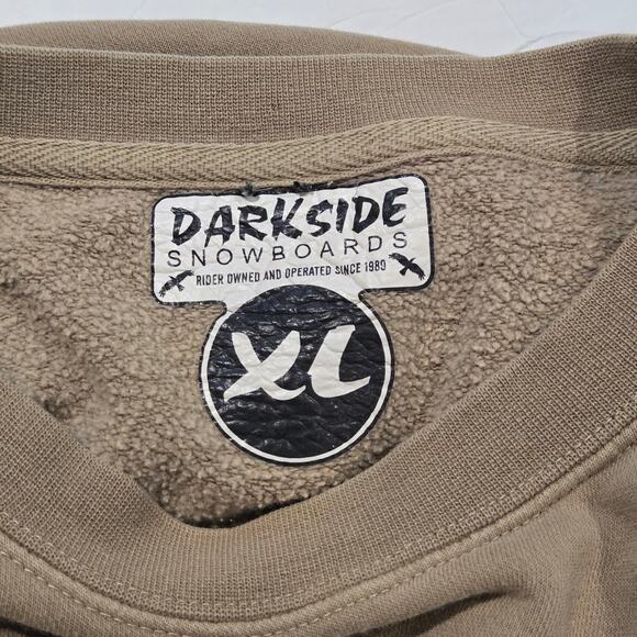 Darkside Snowboards Sweatshirt XL Tan Girls of Darkside Purple Moth Graphic - Picture 5 of 7